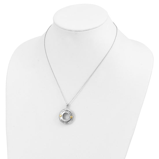 Sentimental Expressions Sterling Silver Gold-plated Antique CZ I Love You More Grandma 18in Necklace