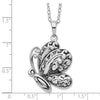 Sentimental Expressions Sterling Silver Rhodium-plated Antiqued Butterfly Ash Holder 18 Inch Necklace