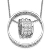 Sentimental Expressions Sterling Silver Rhodium-plated CZ Antiqued Mother and Daughter 18 Inch Necklace