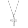 Sentimental Expressions Sterling Silver Rhodium-plated CZ Gold-tone Accent Cross Ash Holder 18 Inch Necklace