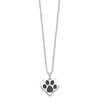 Sentimental Expressions Sterling Silver Rhodium-plated Antiqued Black Paw In Heart Ash Holder 18 Inch Necklace