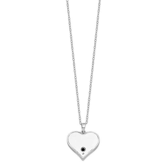 Sentimental Expressions Sterling Silver Rhodium-plated Antiqued Black Paw In Heart Ash Holder 18 Inch Necklace