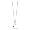Sentimental Expressions Sterling Silver Rhodium-plated Antiqued Quarter Moon Ash Holder 18 Inch Necklace