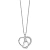 Sentimental Expressions Sterling Silver Rhodium-plated CZ Together In Love 18in Necklace