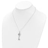 Sentimental Expressions Sterling Silver Rhodium-plated Red CZ Antiqued Key of David 18in Necklace