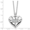 Sentimental Expressions Sterling Silver Rhodium-plated CZ Antiqued Love You To Pieces 18in Necklace
