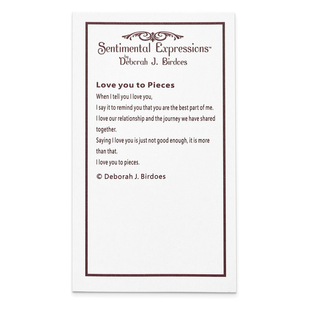Sentimental Expressions Sterling Silver Rhodium-plated CZ Antiqued Love You To Pieces 18in Necklace