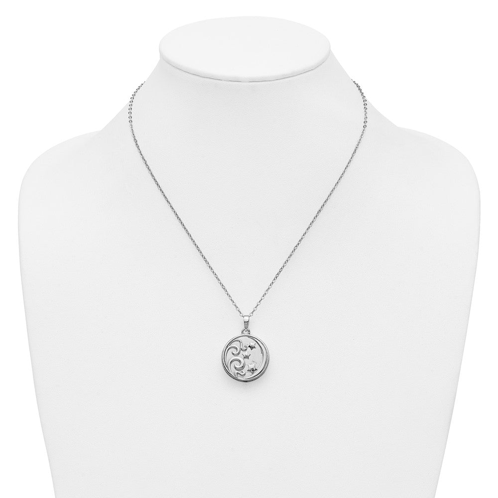 Sentimental Expressions Sterling Silver Rhodium-plated Antiqued Goodnight Ash Holder 18 Inch Necklace