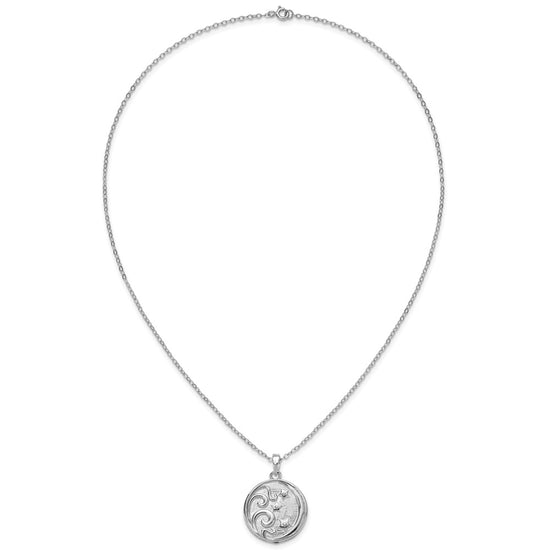 Sentimental Expressions Sterling Silver Rhodium-plated Antiqued Goodnight Ash Holder 18 Inch Necklace