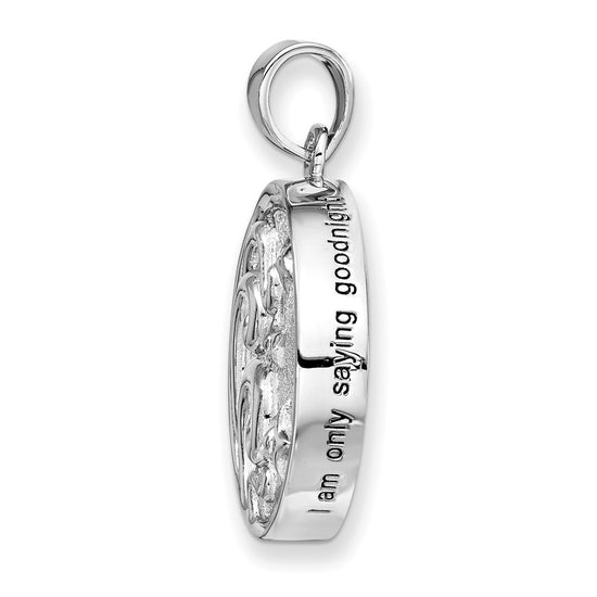 Sentimental Expressions Sterling Silver Rhodium-plated Antiqued Goodnight Ash Holder 18 Inch Necklace