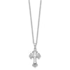 Sentimental Expressions Sterling Silver Rhodium-plated CZ Eternal Home Cross Ash Holder 18 Inch Necklace