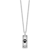 Sentimental Expressions Sterling Silver Rhodium-plated Antiqued Cylinder with Paws Ash Holder 18 Inch Necklace