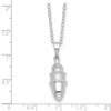 Sentimental Expressions Sterling Silver Rhodium-plated Beaded Bulb Shaped Ash Holder 18 Inch Necklace