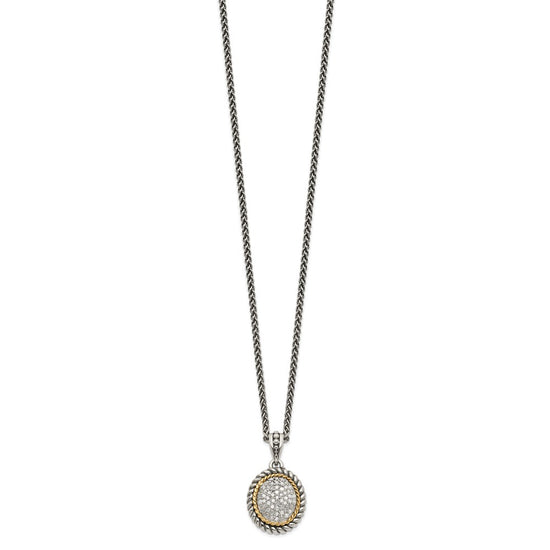 Shey Couture Sterling Silver with 14K Accent 18 Inch Antiqued Diamond Necklace