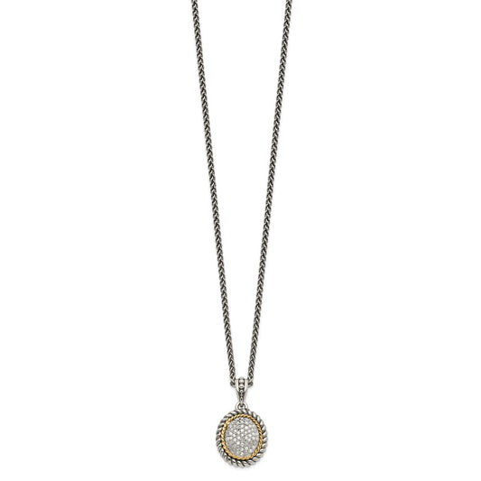 Shey Couture Sterling Silver with 14K Accent 18 Inch Antiqued Diamond Necklace