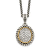 Shey Couture Sterling Silver with 14K Accent 18 Inch Antiqued Diamond Necklace