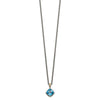 Shey Couture Sterling Silver with 14K Accent 18 Inch Antiqued Cushion Blue Topaz Necklace