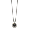Shey Couture Sterling Silver with 14K Accent 18 Inch Antiqued Checkerboard-cut Black Onyx Necklace