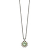 Shey Couture Sterling Silver with 14K Accent 18 Inch Antiqued Round Green Quartz and Diamond Necklace