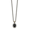 Shey Couture Sterling Silver with 14K Accent 18 Inch Antiqued Checkerboard-cut Black Onyx Necklace