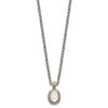 Shey Couture Sterling Silver with 14K Accent 18 Inch Antiqued Mother Of Pearl Necklace