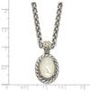 Shey Couture Sterling Silver with 14K Accent 18 Inch Antiqued Mother Of Pearl Necklace
