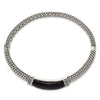 Shey Couture Sterling Silver Antiqued Black Onyx and Diamond Hinged Bangle Bracelet