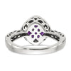 Shey Couture Sterling Silver with 14K Accent Antiqued Cushion Amethyst Ring