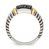 Shey Couture Sterling Silver with 14K Accent Antiqued Black Diamond Ring
