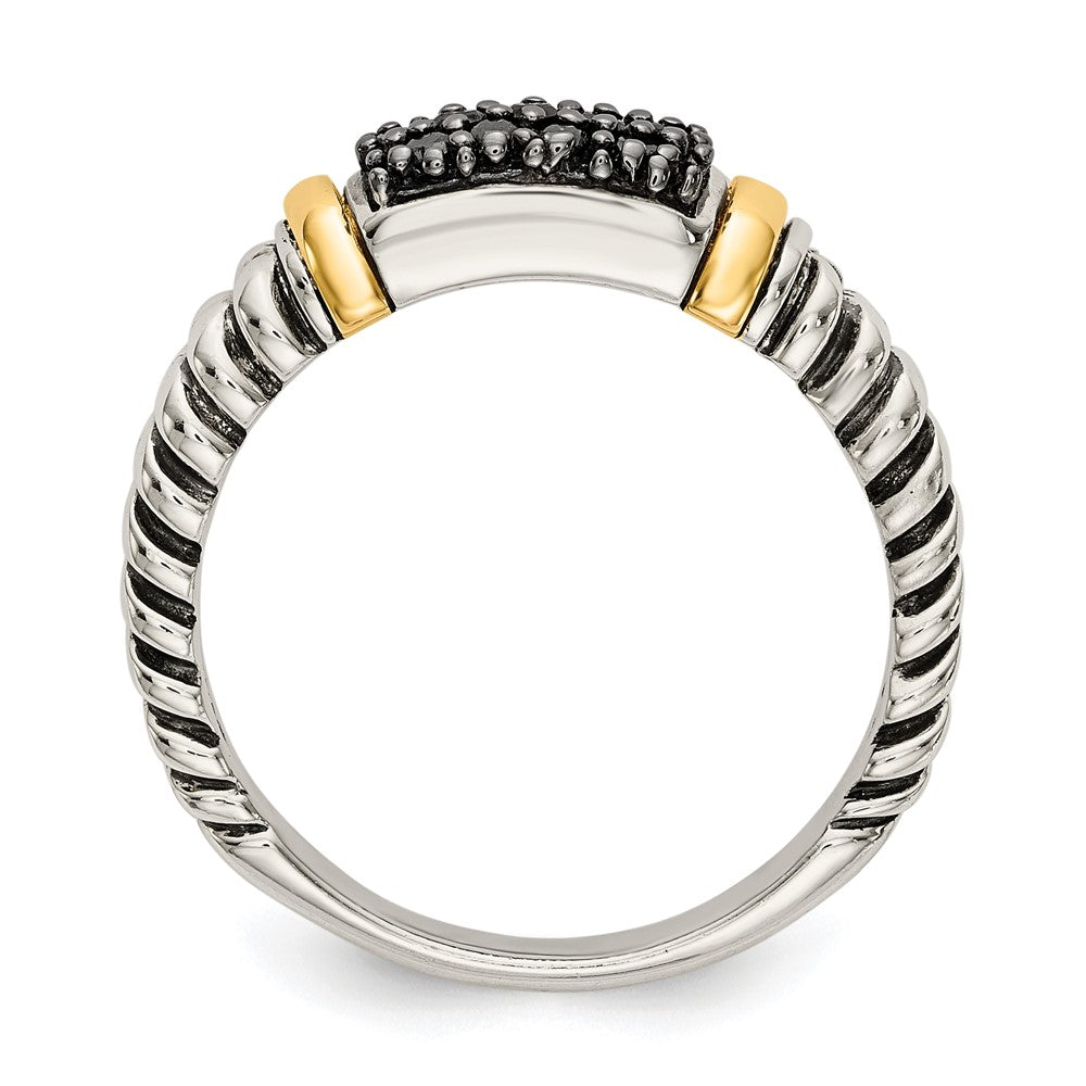 Shey Couture Sterling Silver with 14K Accent Antiqued Black Diamond Ring