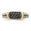 Shey Couture Sterling Silver with 14K Accent Antiqued Black Diamond Ring