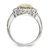 Shey Couture Sterling Silver with 14K Accent Antiqued Mother Of Pearl Ring