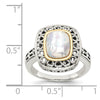 Shey Couture Sterling Silver with 14K Accent Antiqued Mother Of Pearl Ring