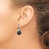 Shey Couture Sterling Silver with 14K Accent Antiqued Black Onyx Hinged Hoop Dangle Earrings