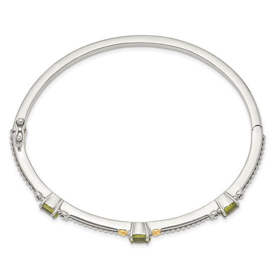 Gold Gemstone Hinged Bangles