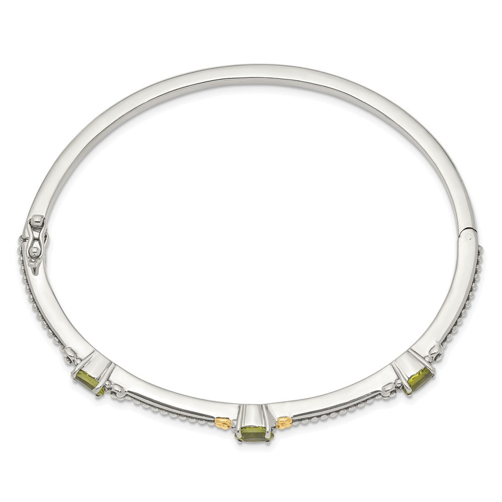 Gold Gemstone Hinged Bangles