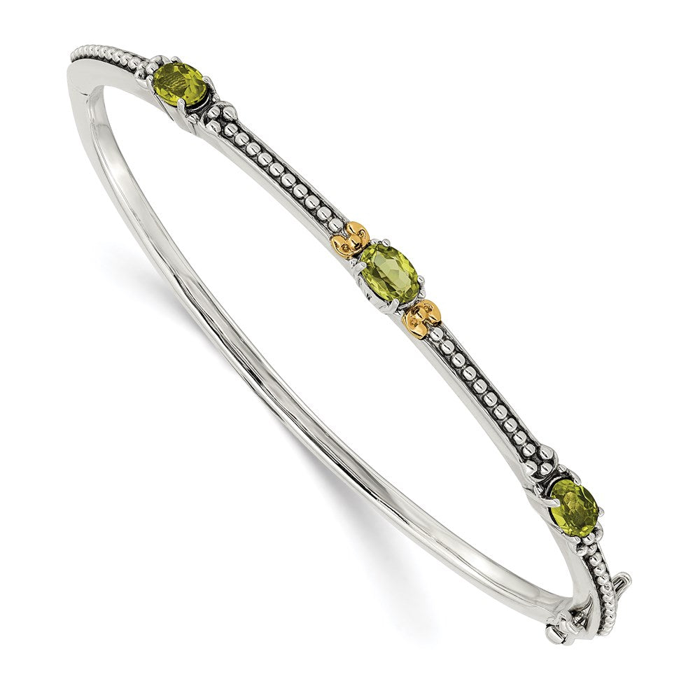 Gold Gemstone Hinged Bangles