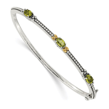 Gold Gemstone Hinged Bangles