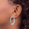 Shey Couture Sterling Silver with 14K Accent Antiqued Diamond Hoop Earrings