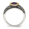 Sterling Silver Antiqued w/14k Gemstone Rings