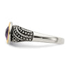 Sterling Silver Antiqued w/14k Gemstone Rings