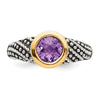 Sterling Silver Antiqued w/14k Gemstone Rings