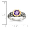 Sterling Silver Antiqued w/14k Gemstone Rings