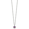 Shey Couture Sterling Silver with 14K Accent 18 Inch Antiqued Cushion Amethyst Necklace
