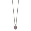 Shey Couture Sterling Silver with 14K Accent 18 inch Antiqued Amethyst Heart Necklace