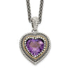Shey Couture Sterling Silver with 14K Accent 18 inch Antiqued Amethyst Heart Necklace