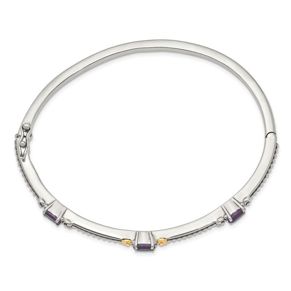 Gold Gemstone Hinged Bangles