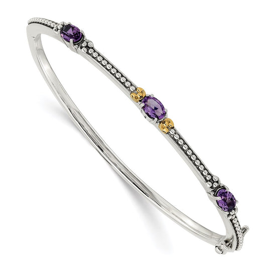 Gold Gemstone Hinged Bangles
