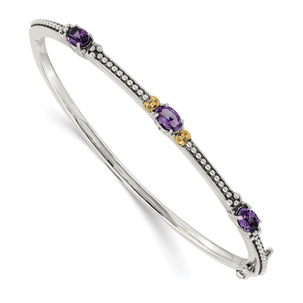 Gold Gemstone Hinged Bangles