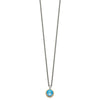 Shey Couture Sterling Silver with 14K Accent 18 Inch Antiqued Round Blue Topaz Necklace